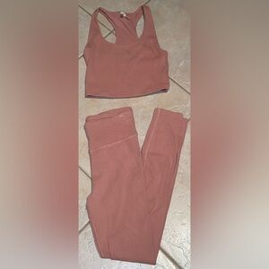 Pact Anthropologie Womens Set Crop Tank Top Leggings Ribbed Organic Cotton Small